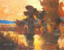 Summer Evening, River Wey (Acrylic) 33x45cm