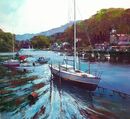 Up River, Looe (Acrylic) 50x56cm