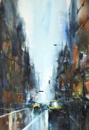 Rainy New York (Ink and watercolour) 49x34cm