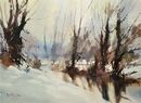 Winter, River Wey (Watercolour) 25x33cm