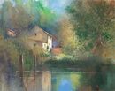House by the Lake (Gouache) 34x42cm