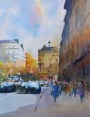 London Life (Watercolour) 42x34cm