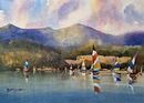 Sailing on Windermere (Watercolour) 25x34cm