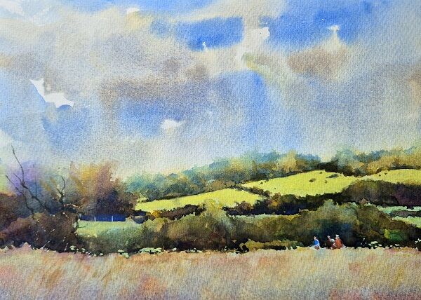Box Hill Summer (Watercolour) 24x34cm