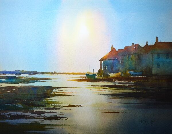 Evening Glow, Bosham (Watercolour) 34x42cm