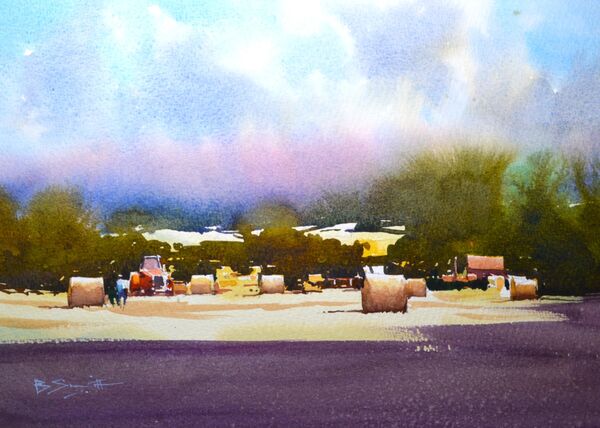 Hatchlands Harvest (Watercolour) 24x33cm