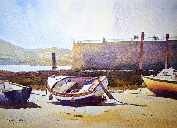 Jersey Boats (Watercolour) 34x42cm