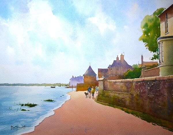 Incoming Tide, Bosham (Watercolour) 34x42cm
