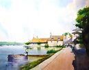 Ferry Road, Topsham (Watercolour) 34x42cm