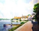 Ferry Road, Topsham (Watercolour) 34x42cm