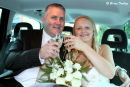 In the wedding car