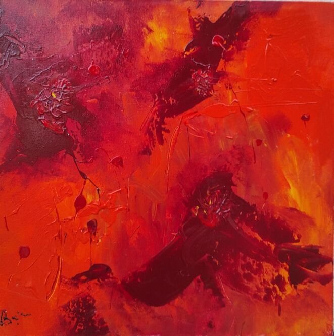 Abstract impressionistic oil painting