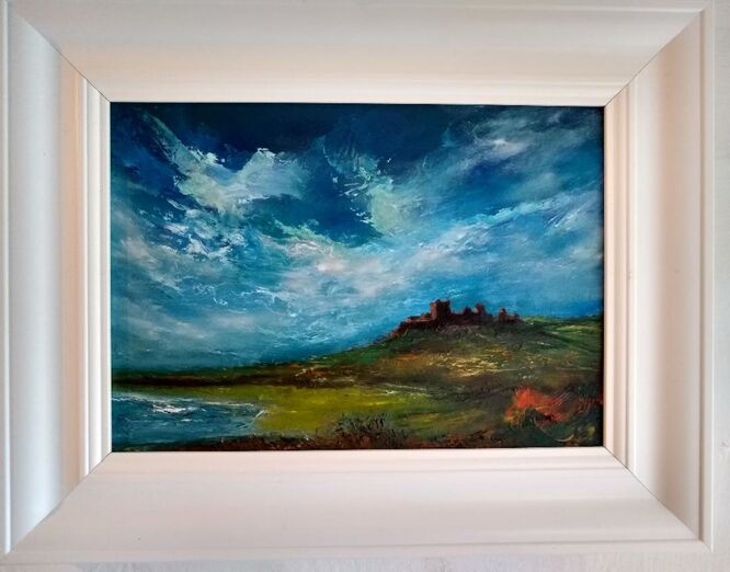 Abstract impressionistic oil painting