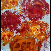 Abstract vase flowers