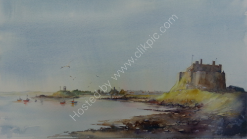 Lindisfarne Castle. Watercolour.