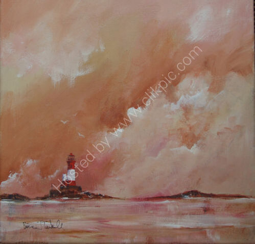 longstone lighthouse. Acrylic. Image size 300mm x 300mm (sold )