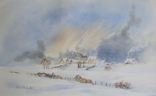 Todhillrig Farm. Watercolour on Saunders waterford paper.