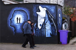 A walk past New Brighton Harbour Pub wall