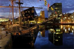 Blue hour at Liverpool Canning Dock