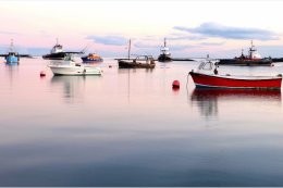 Boats on the Lough at Greencastle Co. Down
