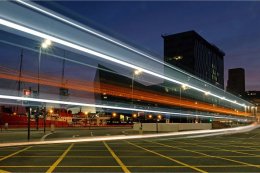 Bus light trails on Srand Road Liverpool