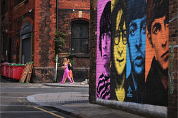 Colourful Beatles on the wall