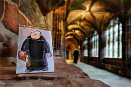 In the cloisters at Chester Cathedral