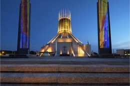 Metropolitan Cathedral Liverpool at night