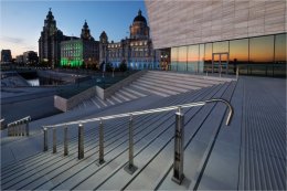 Museum of Liverpool steps at sundown