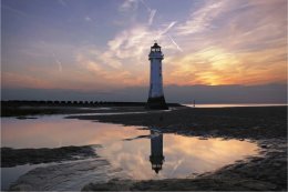 New Brighton Lighthouse at sundown