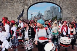 Pirate band at Salthouse Dock Arch Liverpool