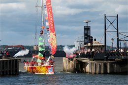 Qingdao Round the World Clipper enters Canning Dock Liverpool