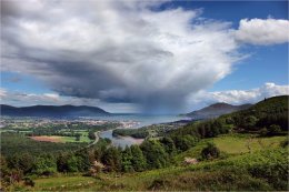 Rain shower over Carlingford Lough