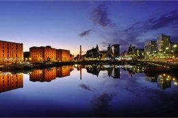 Reflections of Liverpool in Canning Dock