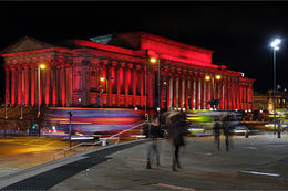 St Georges Hall in red