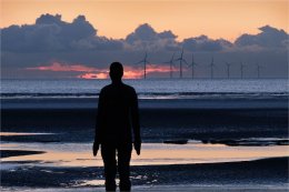 Sundown at Crosby Beach Merseyside