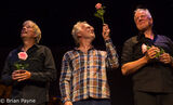 Jan Lungren, Anders Jormin, Wolfgang Haffner on receiving post-concert roses