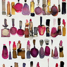 Four Rows of Lipsticks and Nail Polishes