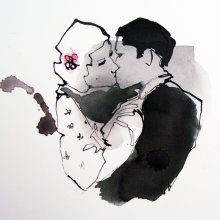 Sketch 1 for The Kiss