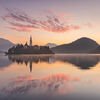Dawn Breaking Clouds Over Lake Bled