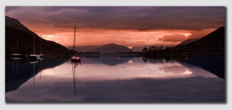 Loch Leven Boats at twilight - Panorama