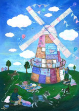 John Webb's Windmill, Thaxted, wtih Guerilla Knitting