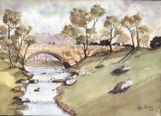 Country Bridge in the style of J Fletcher-Watson
