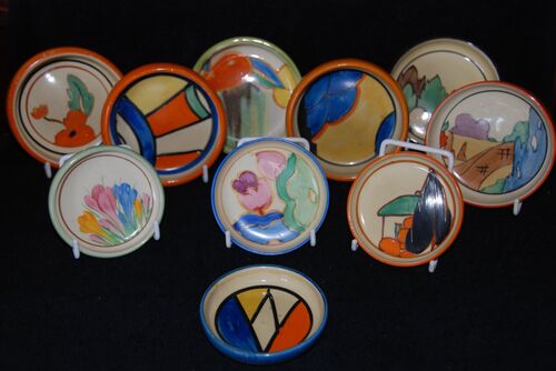 Collection of Clarice Cliff Coasters & Pintrays