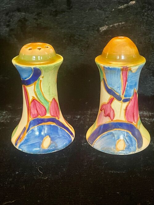 Clarice Cliff Blue Chintz Cruets (NEWLY LISTED)