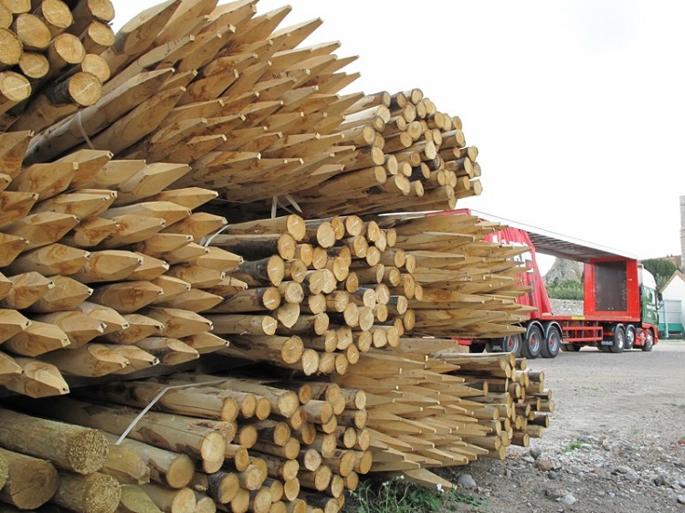 Delivery of Sustainably grown Chestnut posts