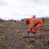 Burnham Willow Cutting and Stacking whilst managing the Willow Bed