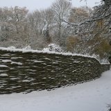 Burnham Willow Fencing in the Snow .