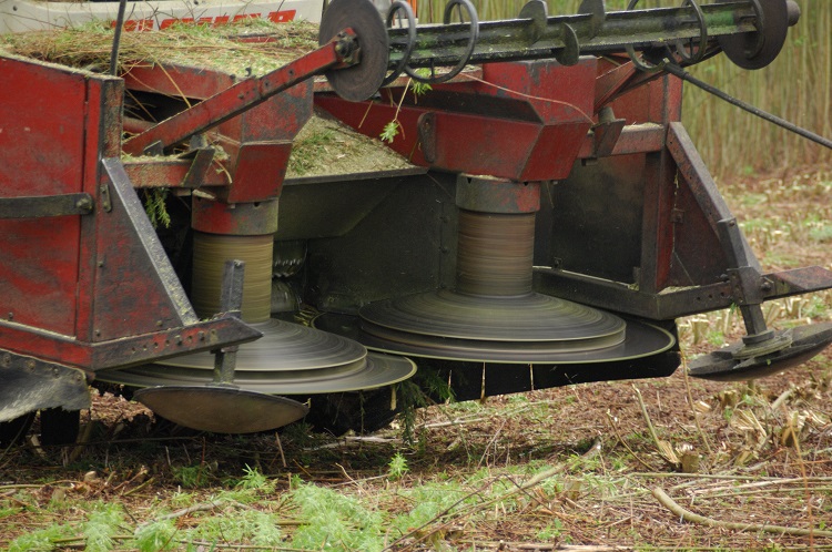 Circular Cutting Blades on a converted Combine