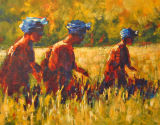 Picking Rice - 16"x20"acrylic on 3D canvas